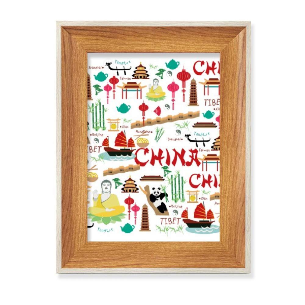 Lanterne panda cadre de photo en bois pour embellir l'affichage de votre espace de travail