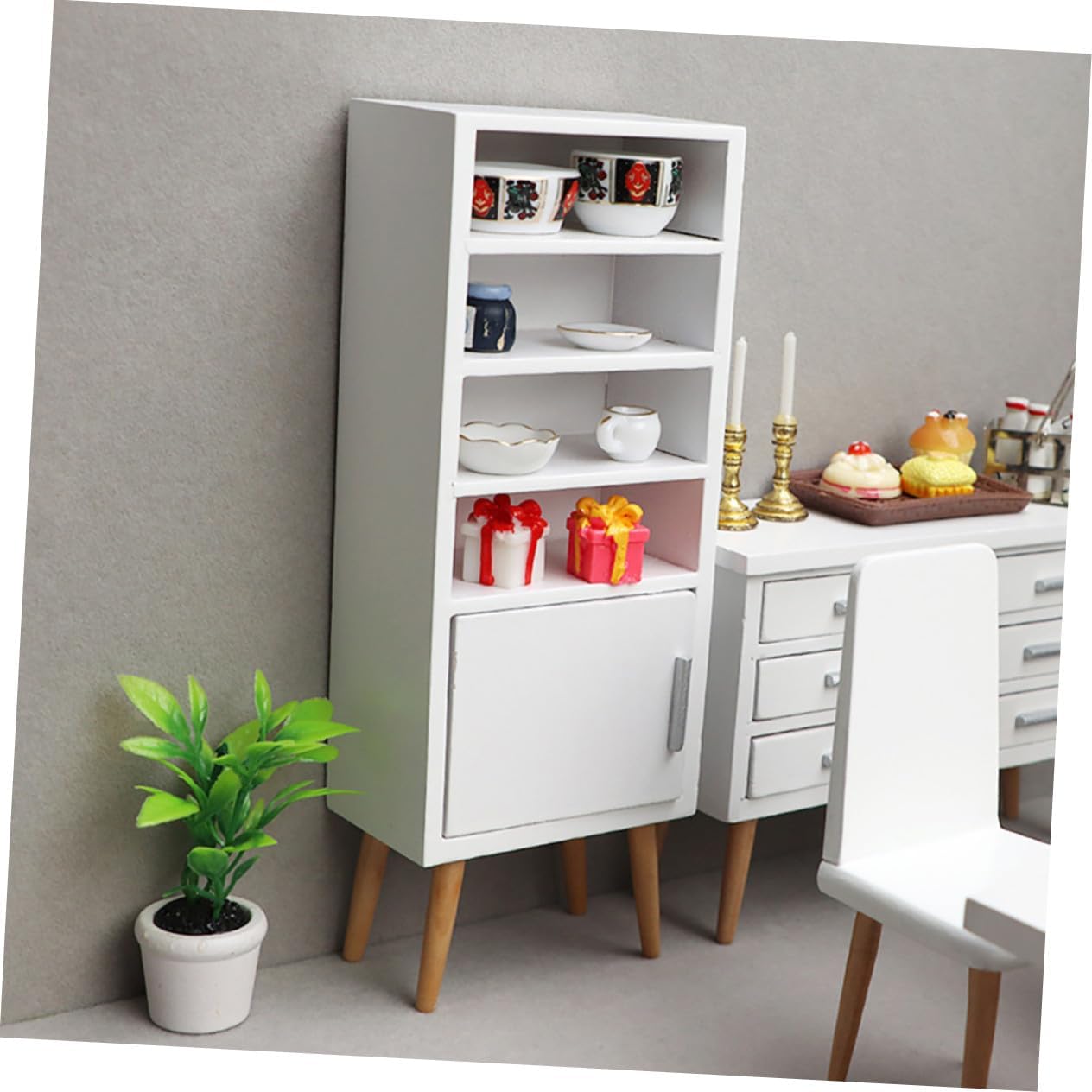 Scale Decorative Mini House Supply White Finish Lightweight Miniature Decor