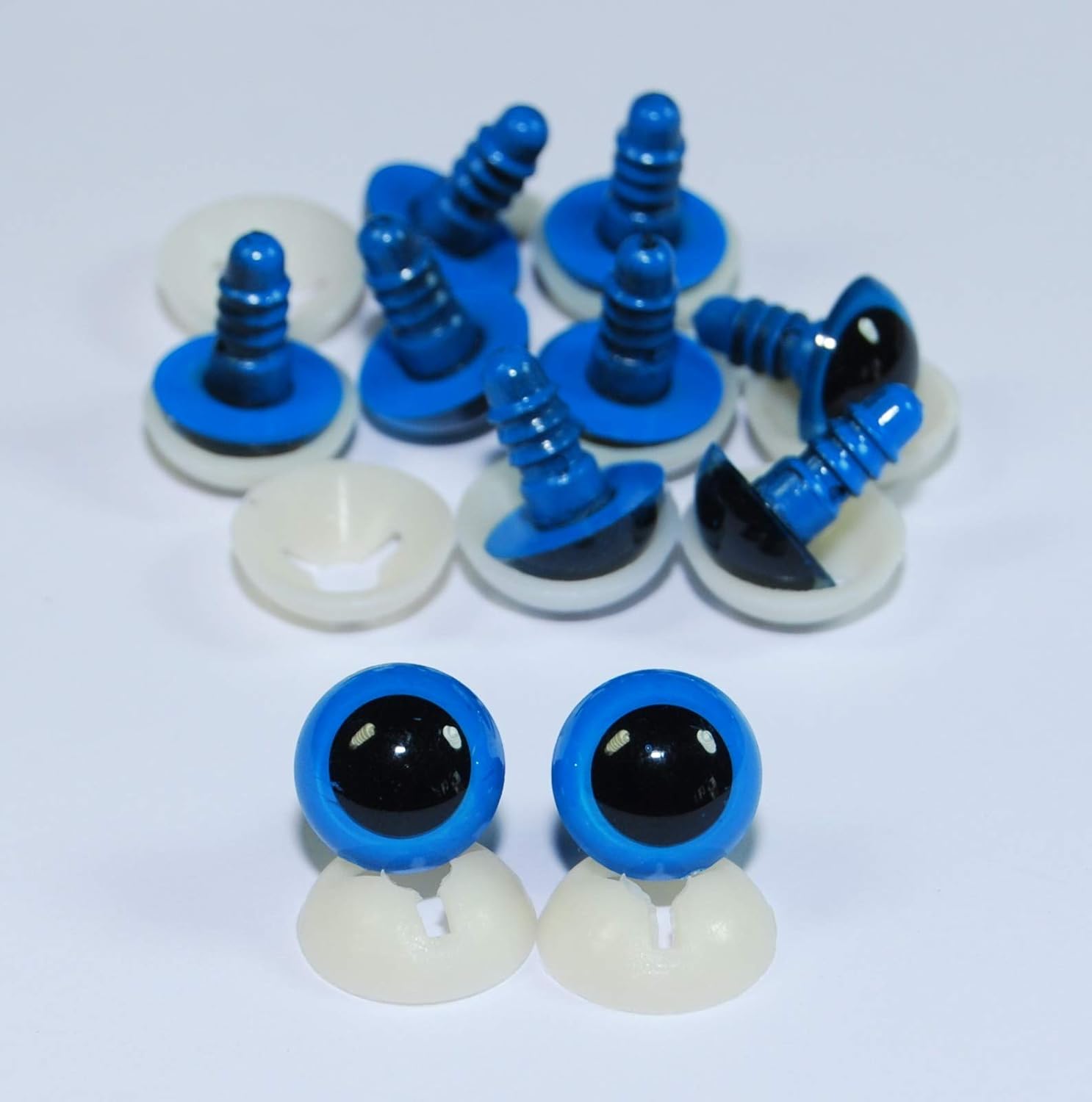 celloexpress Pack of 5 Pairs Blue Eyes with Plastic Backs 18mm
