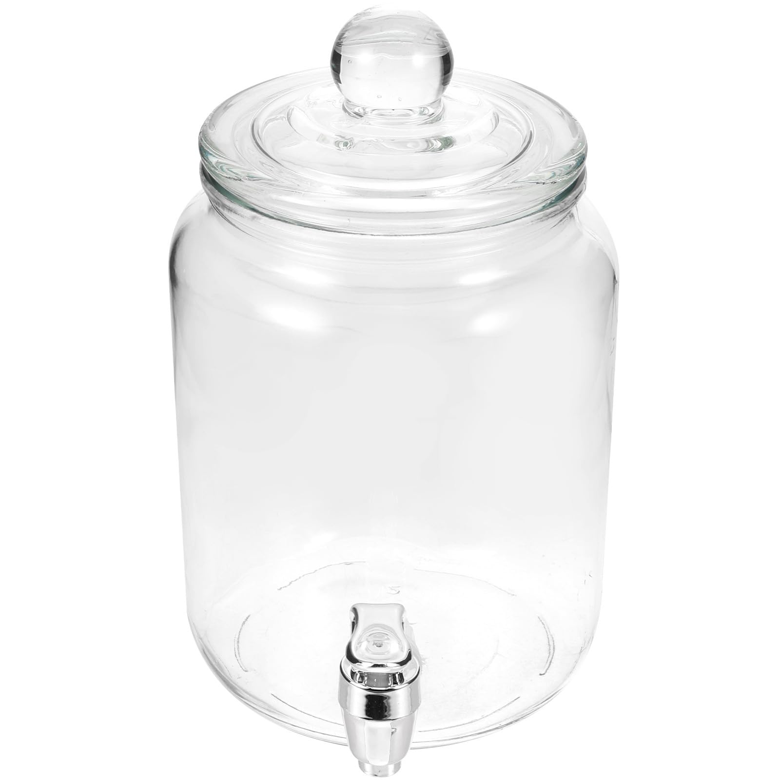 Ciieeo Distributore Bevande in Vetro Sigillato 4 Litri con Rubinetto Abs, Barattolo per Infusione Vino e Succhi, Contenitore per Feste e Ristorazione, Conservazione Antigoccia