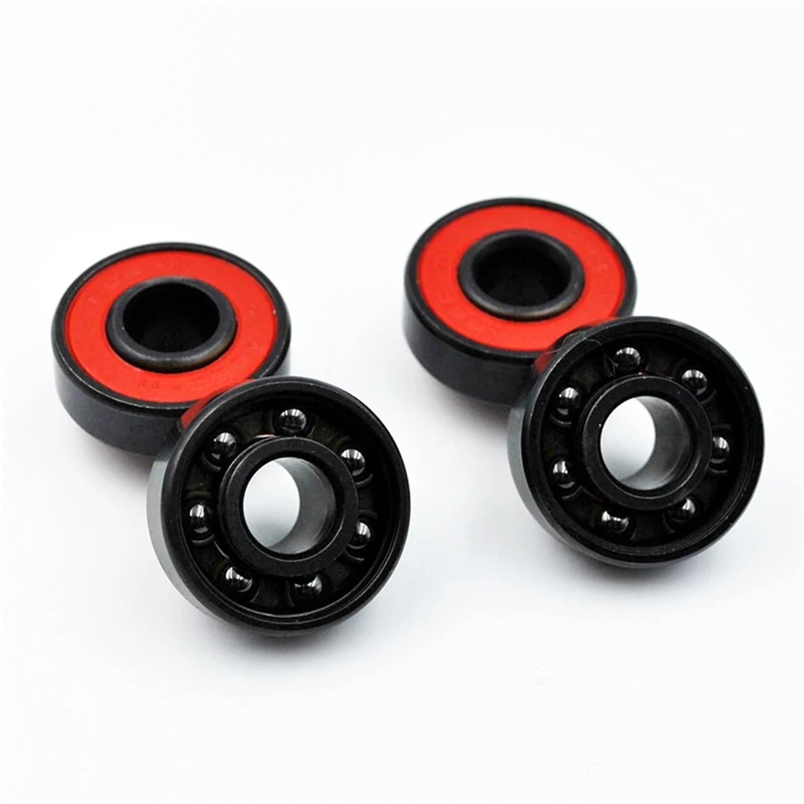 8/16 Pezzi 608 2RS Cuscinetto a Sfere in Ceramica Nera Ibrida 8 * 22 * 7mm Cuscinetti distanziatori integrati for Skateboard Longboard(16Pcs)