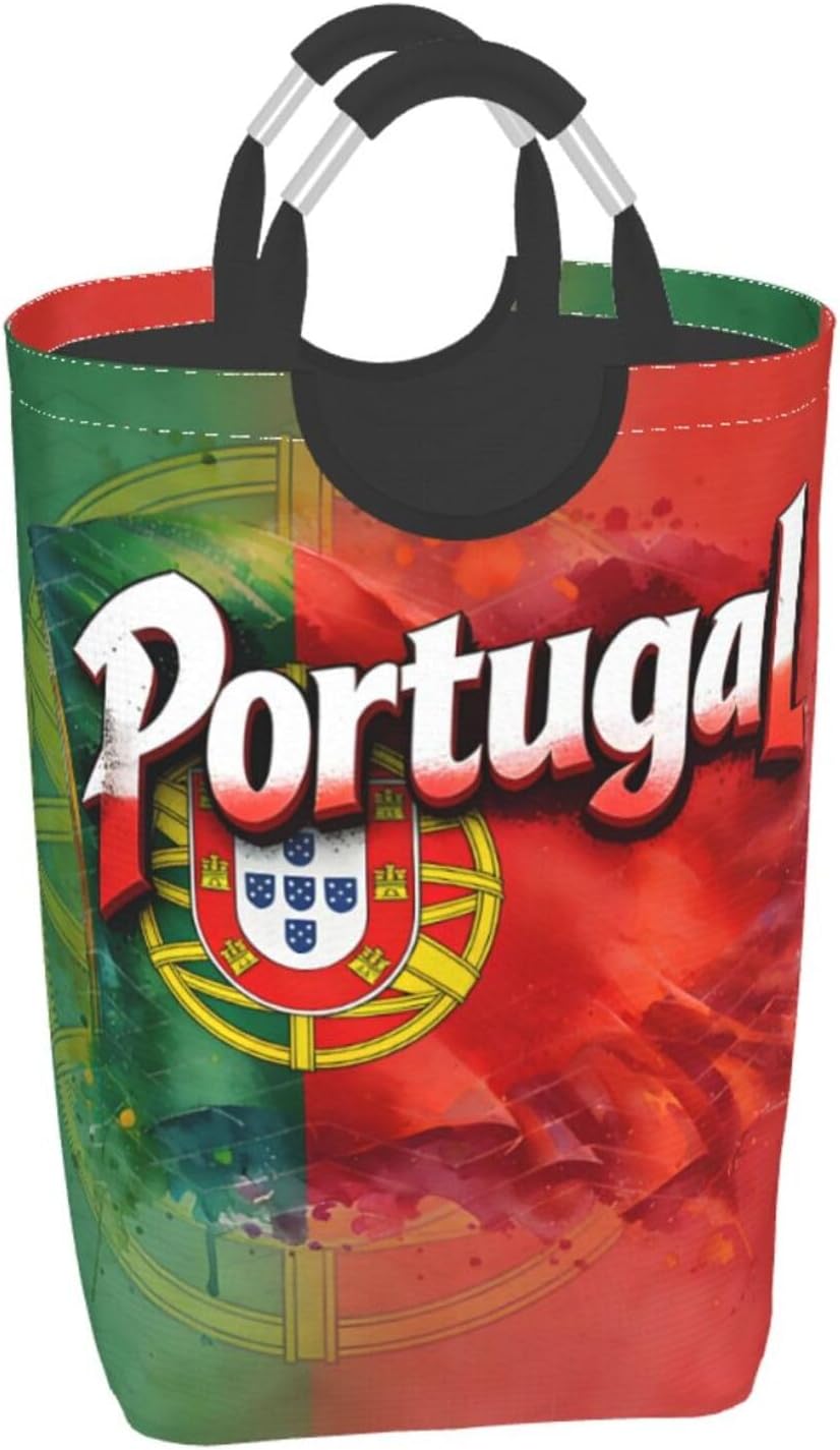 Portugal We Are 26 Foldable Dirty Laundry Bag, Waterproof Oxford Fabric With Pe Board Base, 50l Capacity For Home & Travel
