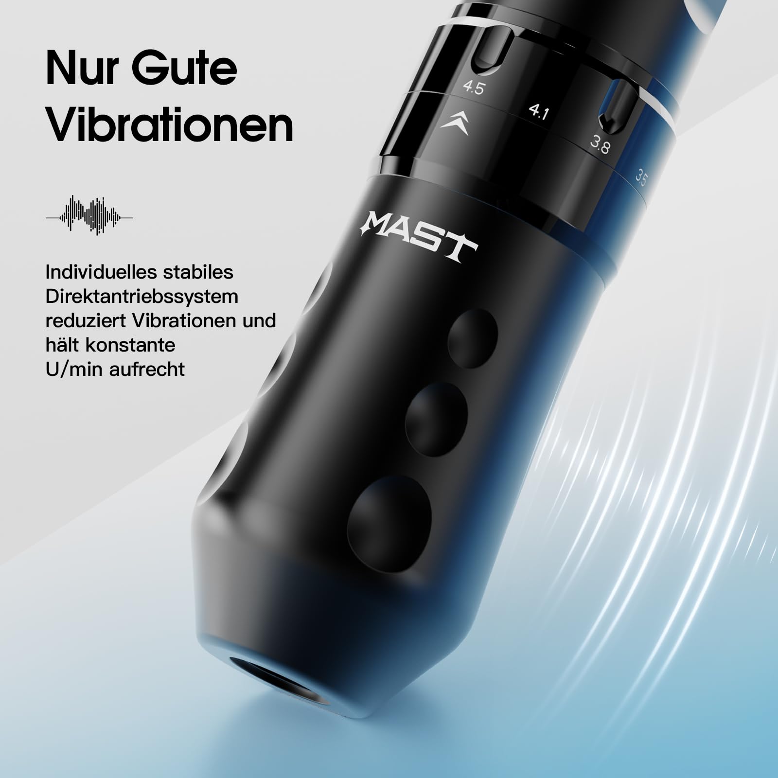 Mast Tattoo Flip4 Pro Kabellose Tattoo Maschine mit 7 Hub 2.5-4.5mm | Mcore C1.1 Motor,2 Akku 2000mAh Akku Tätowiermaschine für Profis Schwarz