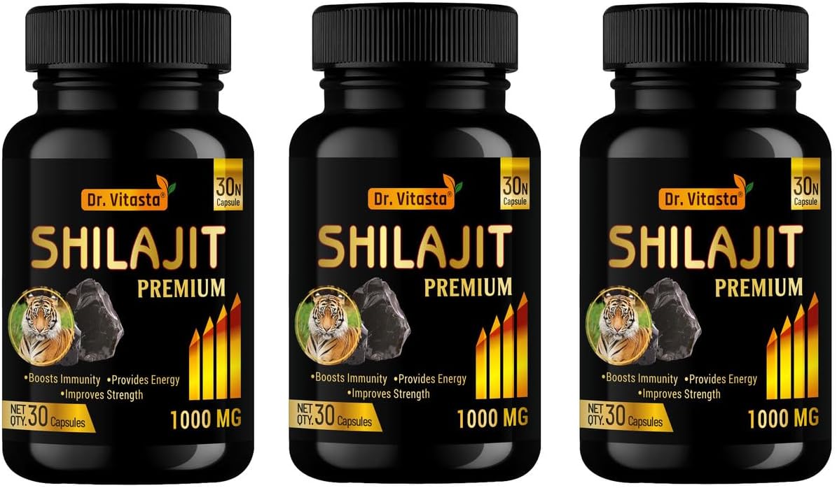 Shilajit Premium Capsules | Boosts Immunity & Provide Energy | Improve Strength (50 Capsules - Pack of 3)