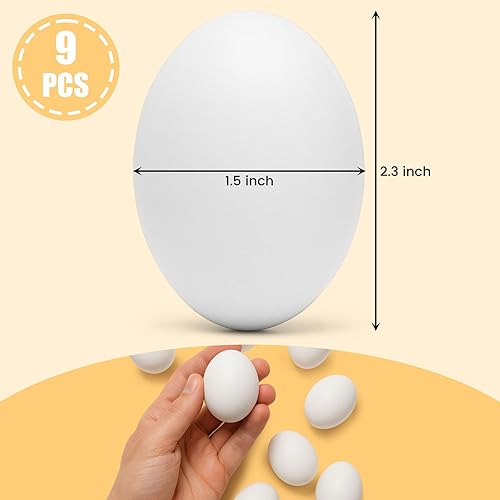 Miniatura 6 de SallyFashion 8 huevos de madera sin pintar, huevos falsos de Pascua para niños, juegos de bricolaje, decoración de cocina, juguetes