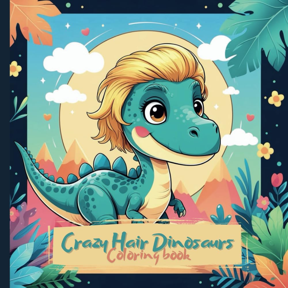 Crazy Hair Dinosaurs: A Silly & Creative Coloring Book for Kids