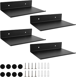Schwarzes Metall-Schweberegal 20cm, 4er Set klein