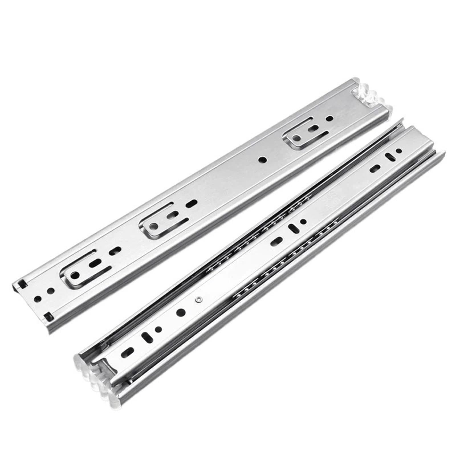 Ppqiru One Color 2Pcs 10" - 22" Stainless Steel Drawer Slides Soft Close Track Rail Sliding Three-Section Cabinet Furniture Hardware For Cabinet Drawer(Normal 10Inch 25Cm)