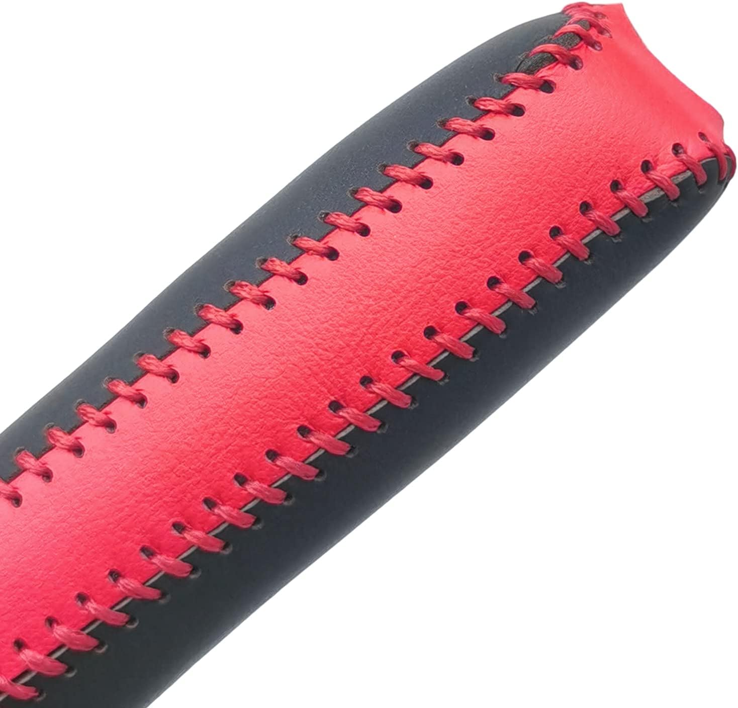 Compatible with Genuine Leather Hand-Stitched Handbrake and Gear Shift Knob Cover Interior Accessories Protective Decoration for Toyota RAV4 2009 2010 2011 2012 Black Red
