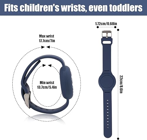 Miniatura 2 de NQEUEPN Pulsera para niños Airtag, pulsera de silicona impermeable para niños, correa de reloj suave ajustable para Airtag para niños pequeños