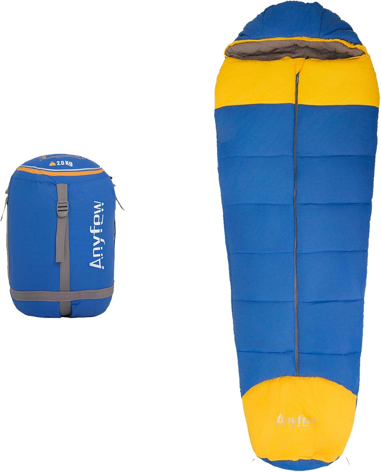 Nylon Mummy Sleeping Bag for Kids&Adult,Flannel Cotton,Portable Tightening Bag,20-60℉ Sleeping Bag Waterproof-Warm Camping Hiking Outdoor Travel Hunting (Mummy Style, 5Ib)