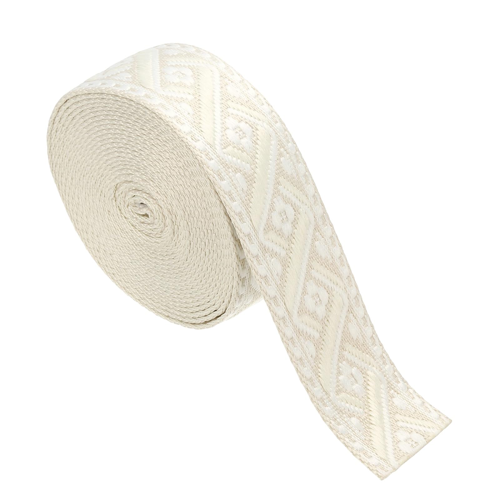 Sangle en coton jacquard 38 mm couleur kaki crème pour mercerie et artisanat