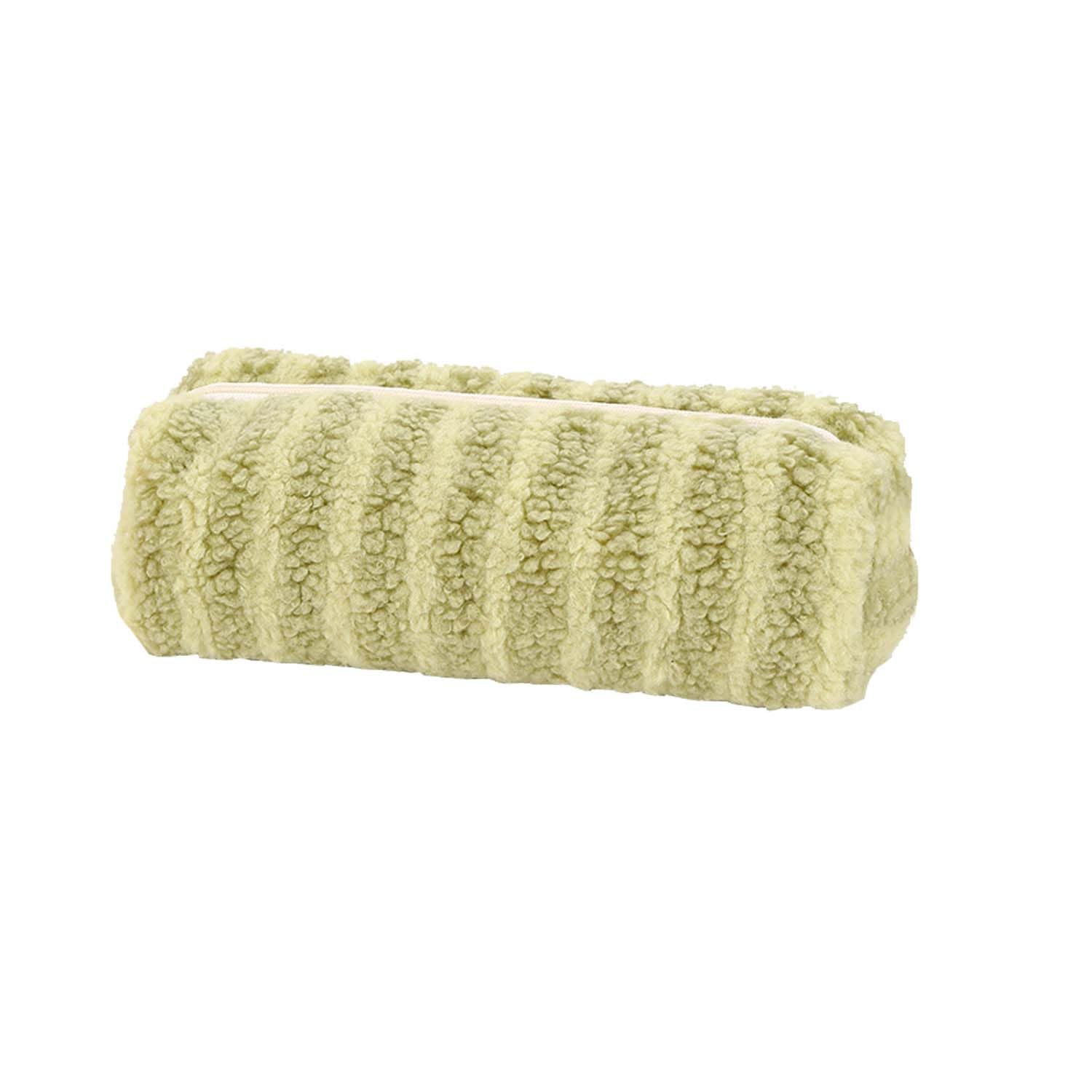 HABUAETY Small Pencil Pouch Makeup Plush Pen Bag Women Office Stationery Mini Comestic Bags