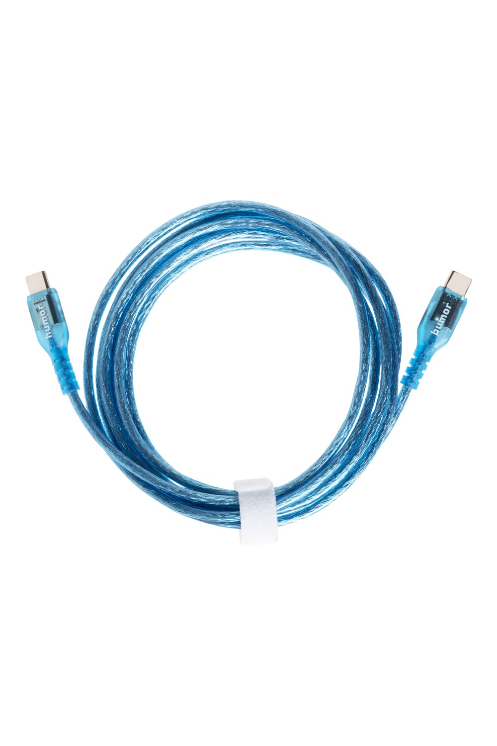 humor USB 2.0 TYPE-C to TYPE-Cケーブル 2.0m (クリア/シアン) | USB-C & USB-C ケーブル タイ付き USB PD対応 Galaxy Android iPad Pro MacBook Pro Air