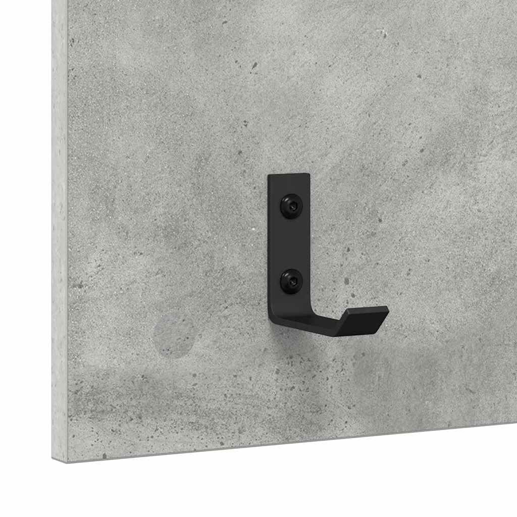 Montowany na ścianie stolik nocny z regałem, betonowy, szary, 40 x 10 x 90 cm, materiał drewnopochodny, regał wiszący, regał wiszący, oszczędność miejsca, do korytarza, sypialni, salonu, biura