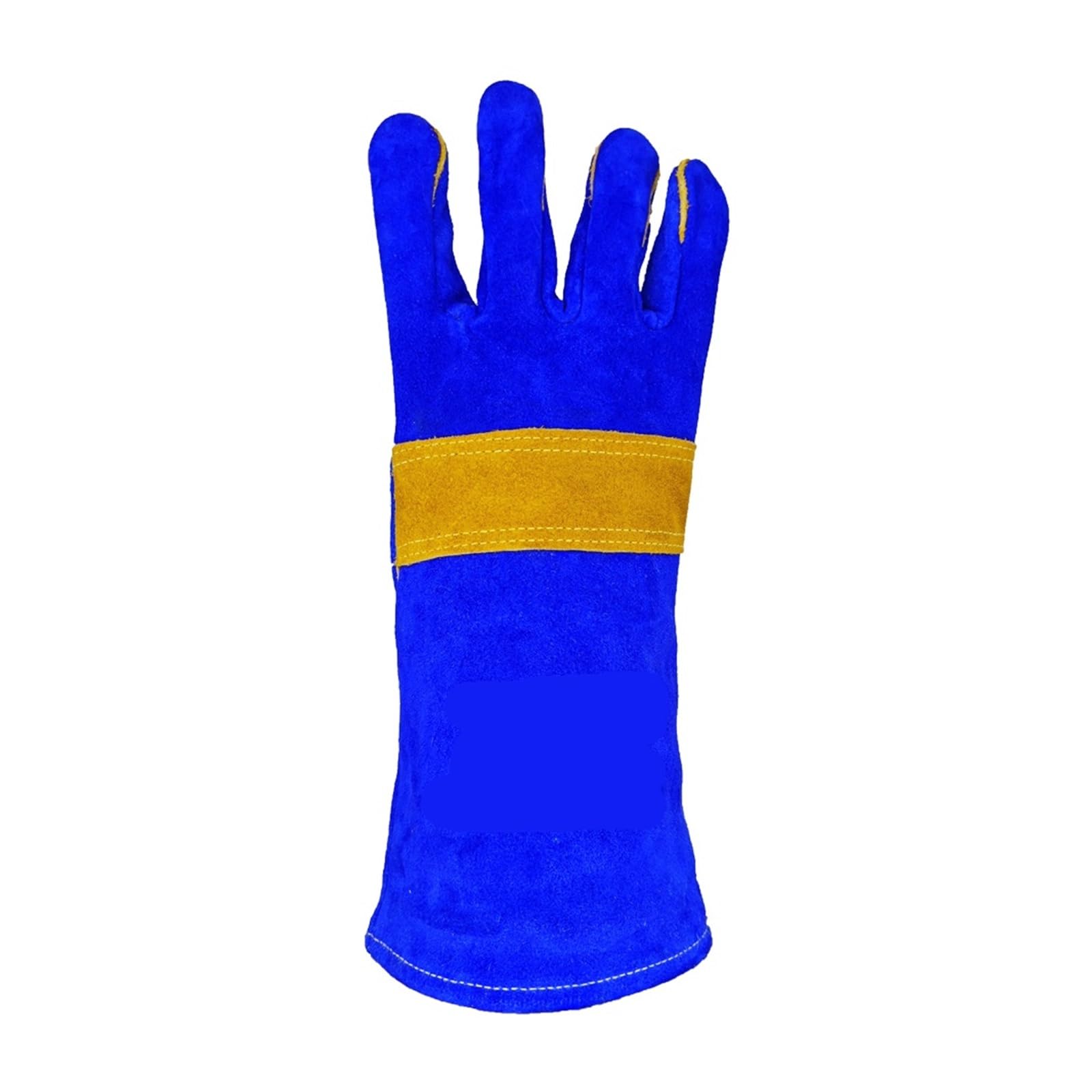 Guantes Soldador Guantes de seguridad for soldadura cuero, guantelete resistente 14 ", guantes trabajo resistentes al calor, for barbacoa y
