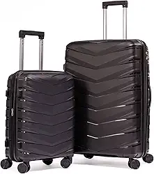 Kit Mala De Viagem 32Kg E 10Kg Expansível Polipropileno 8 Rodas 360 Tamanho Conjunto Pequena Bordo Padrão Anac E Grande Para Despachar Rígida Leve Resistente (2-Peças (P/G))