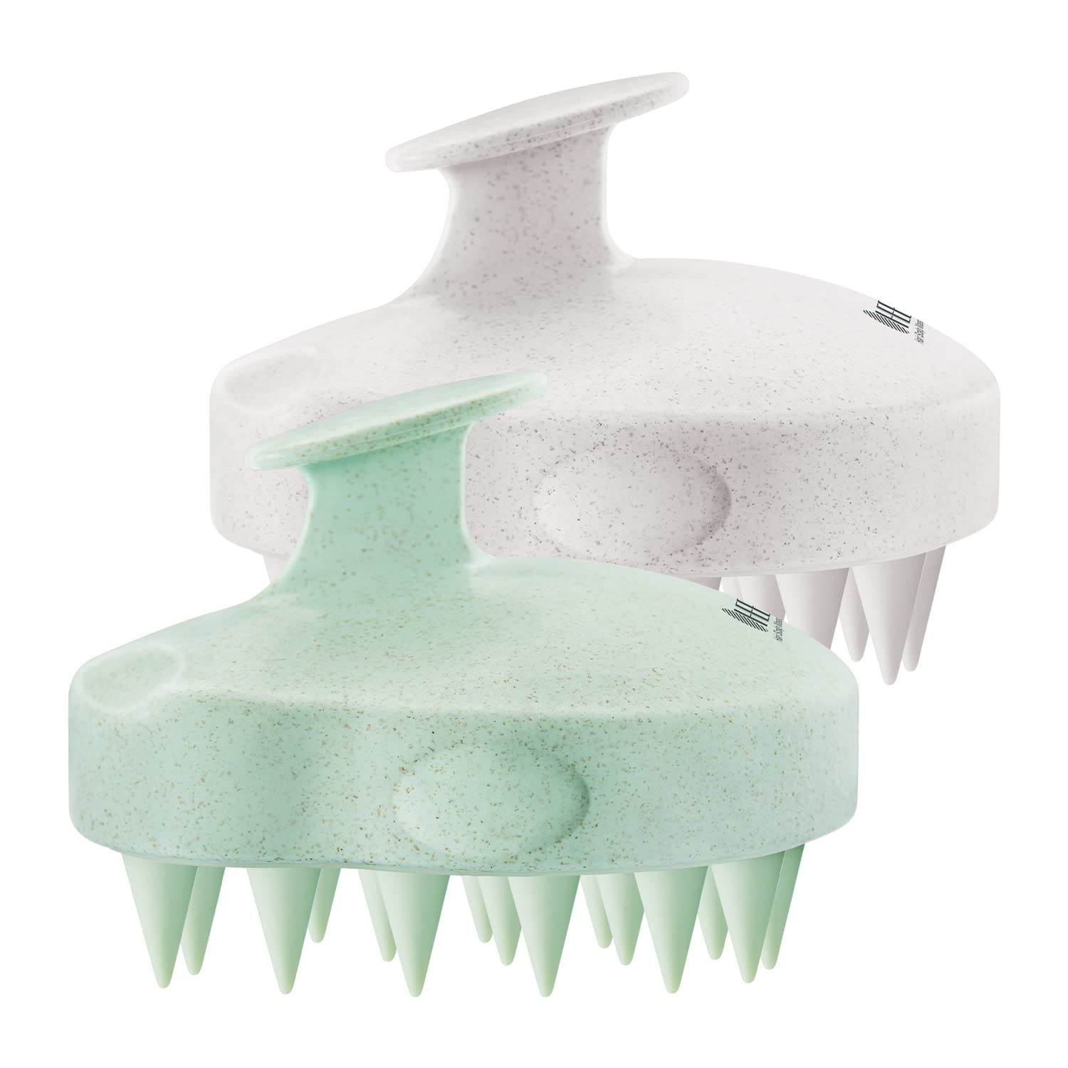 HEETA Scalp Massager 2-Pack: Wheat Straw Shampoo Brush for Hair Growth, Dandruff Removal, Itch Relief - Soft Silicone Bristles, Wet/Dry Use