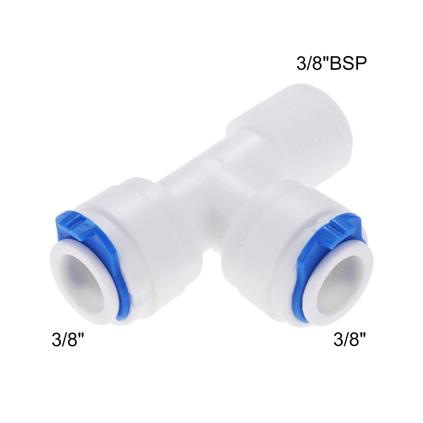 Conexión de Manguera, jardín rápida 2 Piezas Agua Camiseta 3 vías 3/8" Rosca Macho Acoplamiento tubería plástico