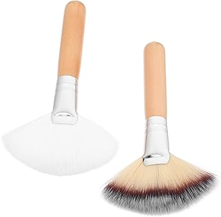 2 brochas de maquillaje con mango largo y res...