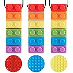 Promax 3 Pack Sensory Chew Necklaces for Kids Toddlers with Autism ADHD,Biting Needs,Oral Motor Chewy Stick,Silicone Teether Toys for Autistic Chewers,Gum-Friendly