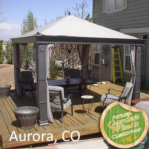Garden Winds Replacement Canopy Top Cover for Tiverton Series 3 Gazebo - Riplock 350 - Sage - Thumbnail 6