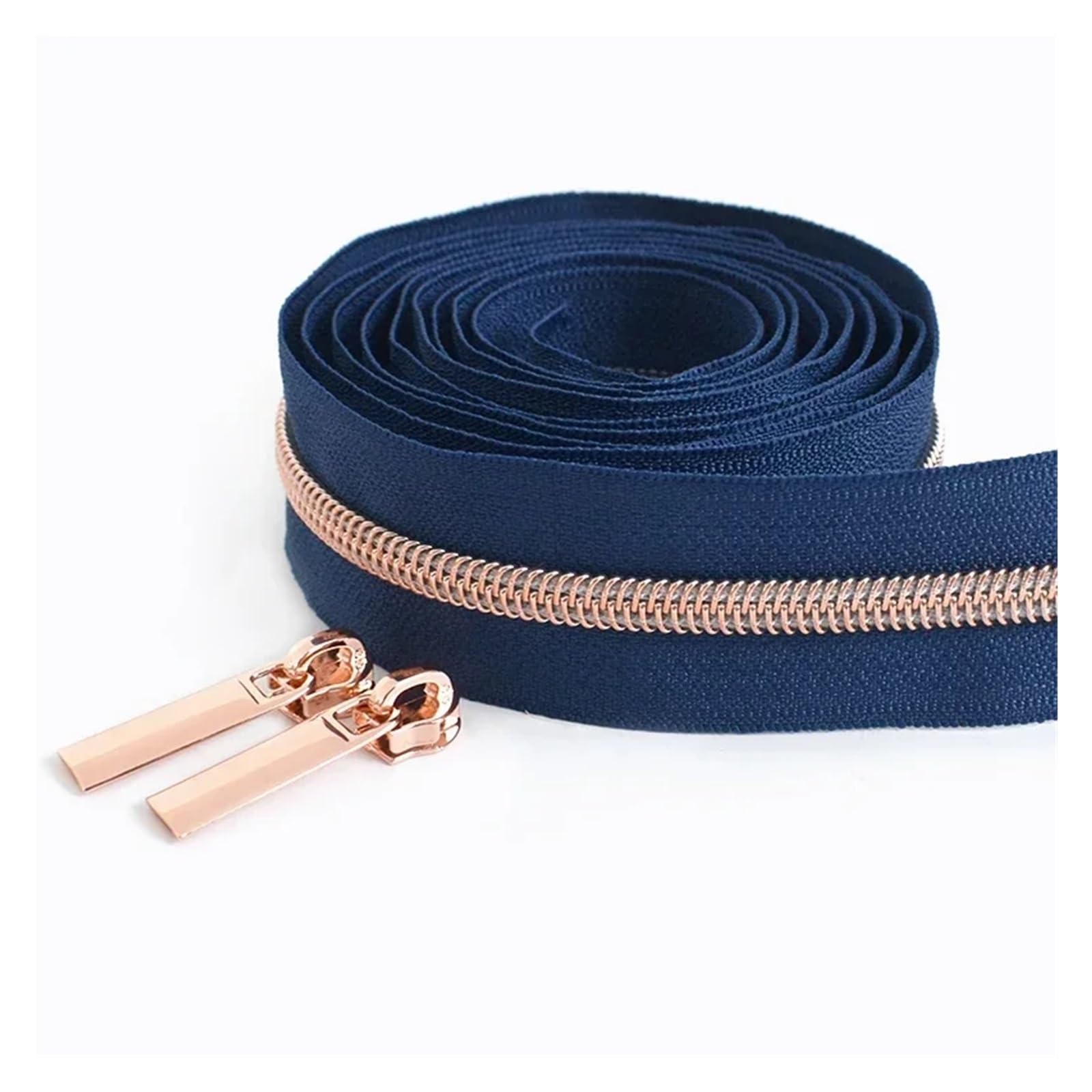 Zippers Nylon, Nylon Zipper Repair Kit with 2 Slider Pulls 2 Meters Zipper Tape 5# Multicolor(M388rosegold)