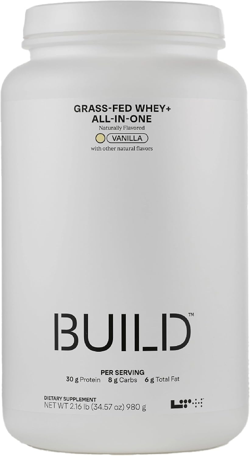 LTH Build Whey & All-in-One – Trusted by Life Time Fitness Members – 30g Protein – Meal Replacement Protein Shake – Enzymes, Probiotics, Fiber, & More – Grass-Fed Whey Protein – Vanilla (20 Servings)