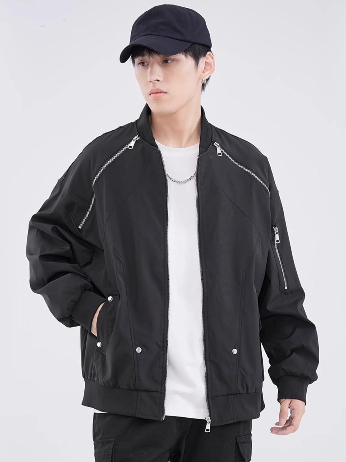 Casual lapel Coat men's spring and fall loose pilot jacket