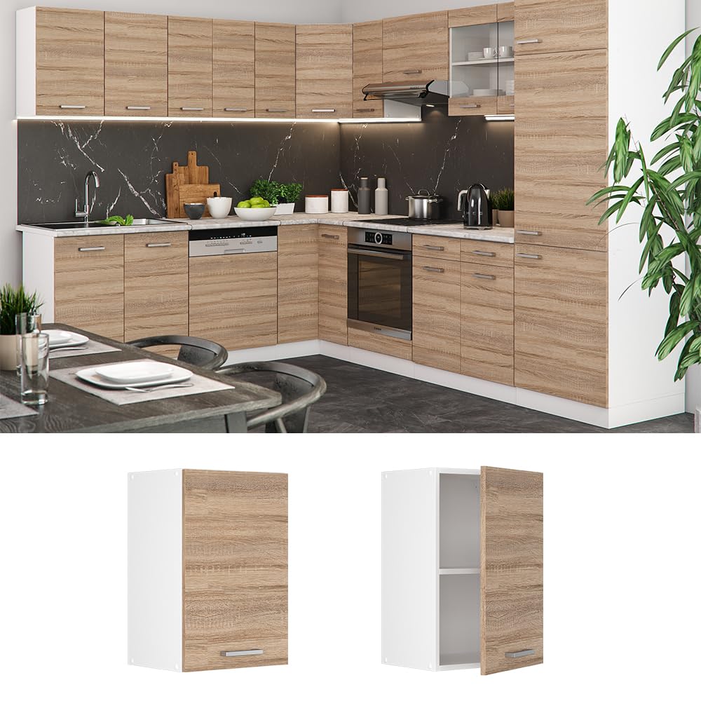 Vicco Pensile da cucina R-Line, Sonoma, 40 cm, per la libera combinazione all'interno di sistemi cucina modulari