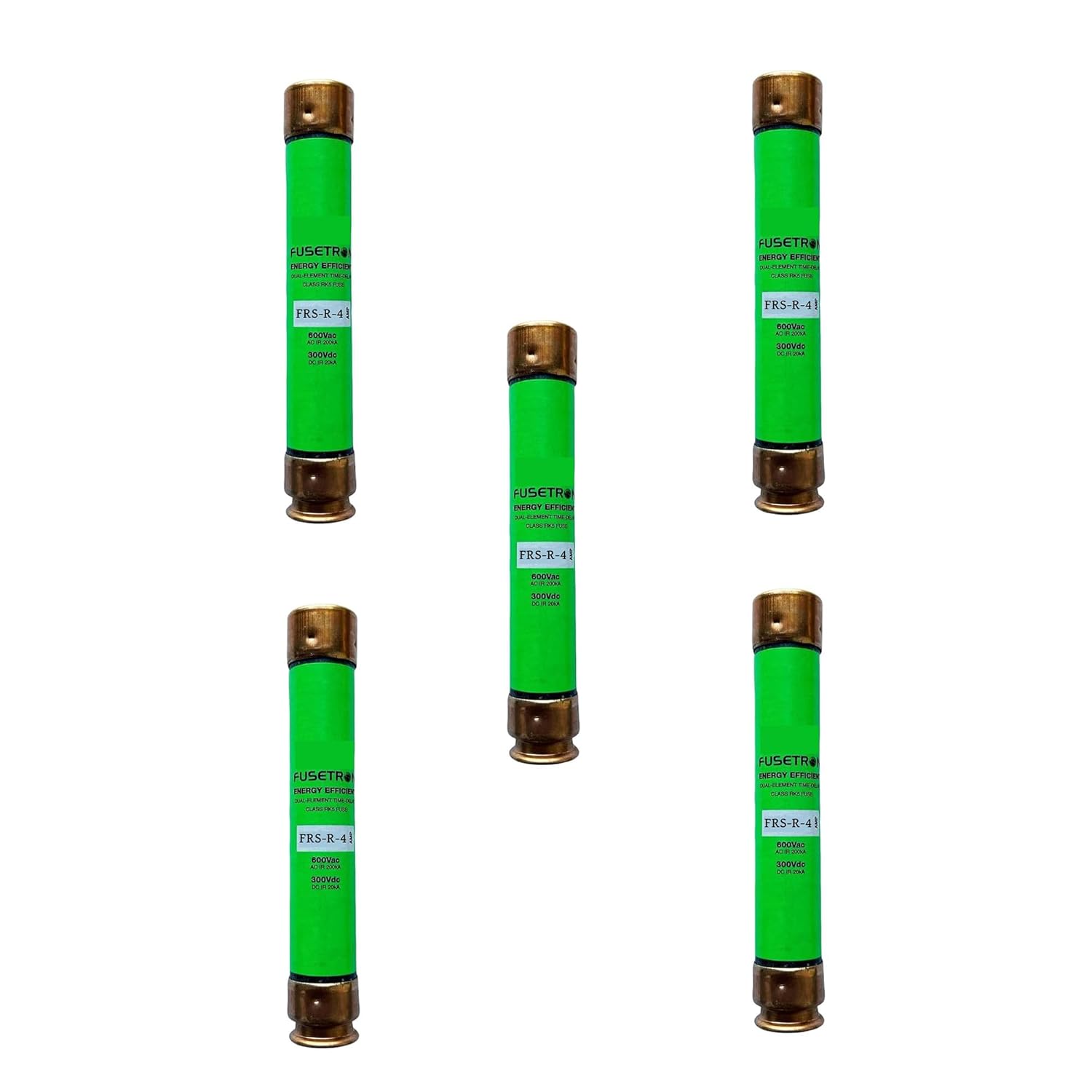 5-Pack New FRS-R-4 FRS-R-4A 600Vac Time Delay Fuse,FRS-R-4 AMP Class RK5 Cartridge Fuses