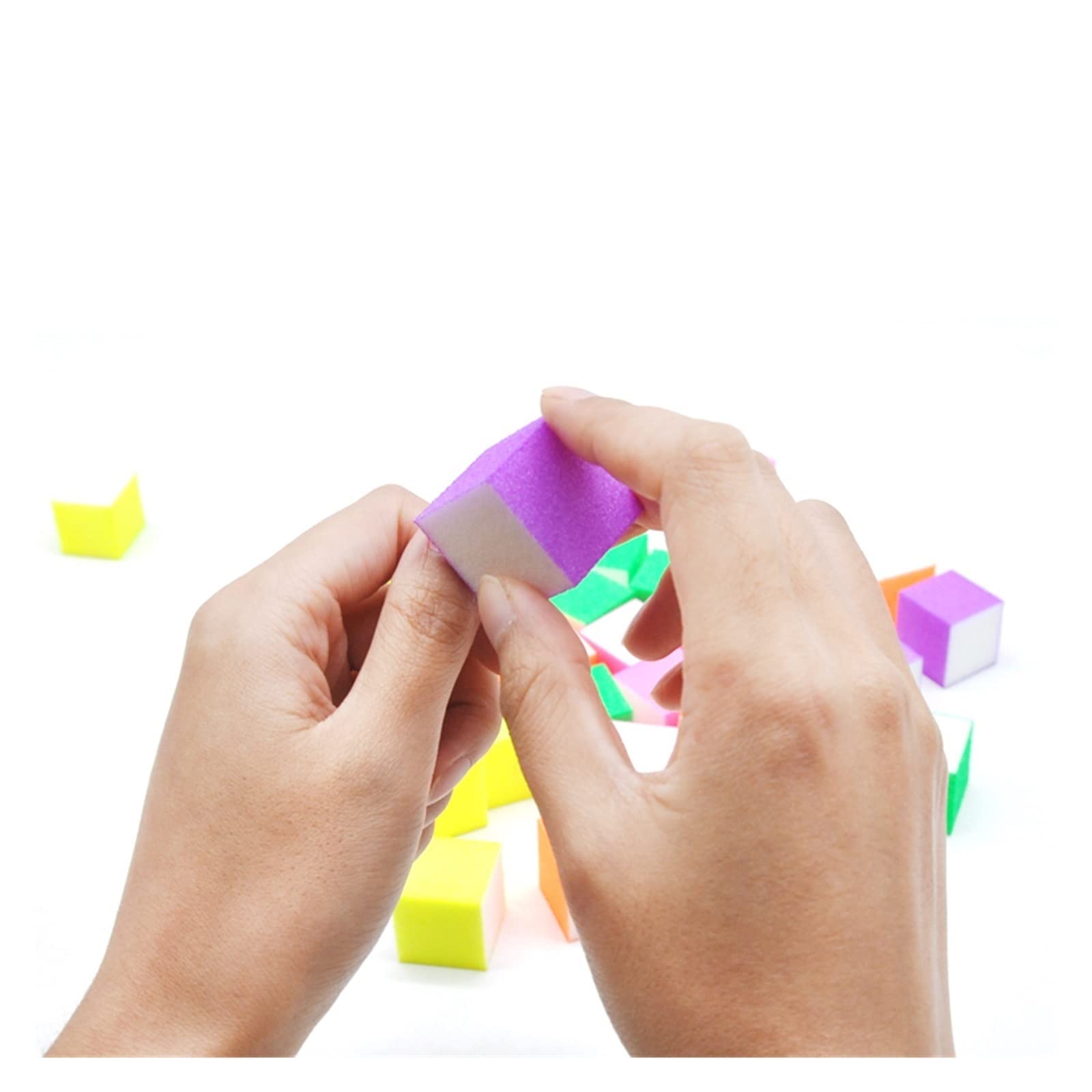 unghie lucidate, Lima for unghie Buffer Spugna 2,5x2,5x2,5cm Multicolore 100 pezzi