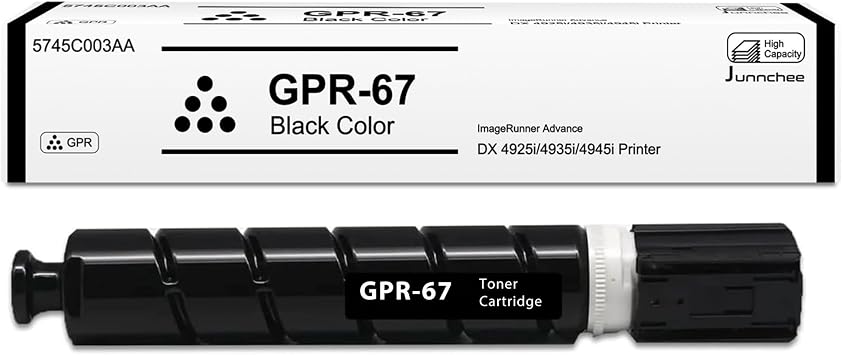 GPR-67 Black Toner Cartridge Replacement for Canon GPR67 GPR-67 XXL GPR 67 Toner for imageRUNNER Advance DX 4925i DX 4935i DX 4945i Printer 5745C003AA