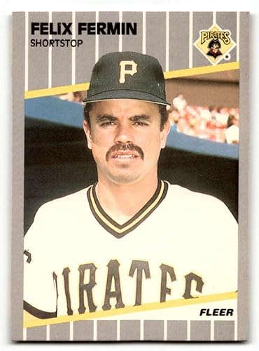 1989 Fleer #208 Felix Fermin Pittsburgh Pirates Baseball Cards NM Near Mint Baseball Card