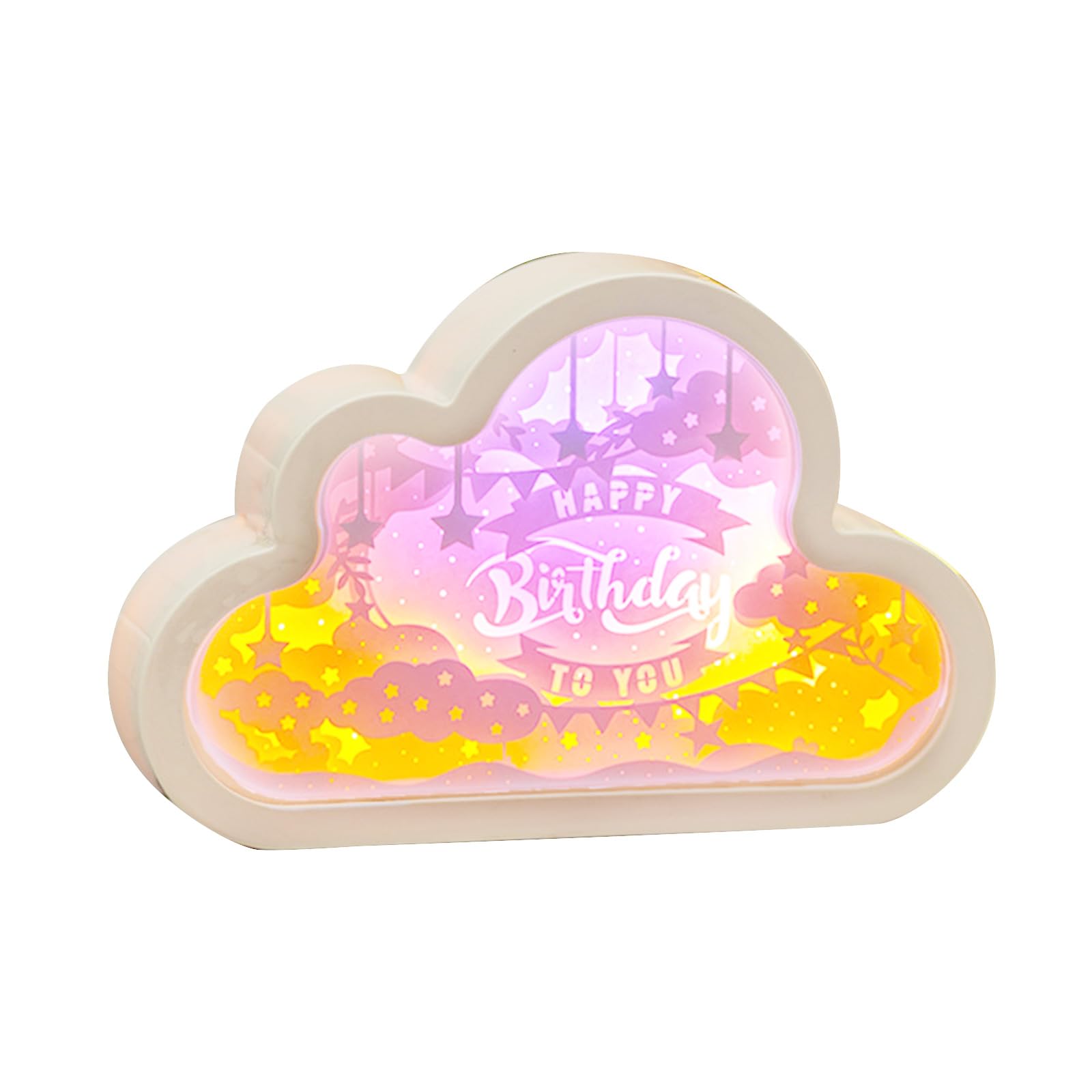 Kalttoy Girls B Paper Carve Cloud Night Light 2 In1 Decorative Led Light Household Ornament For Home Edroom Dormitory Multifunction