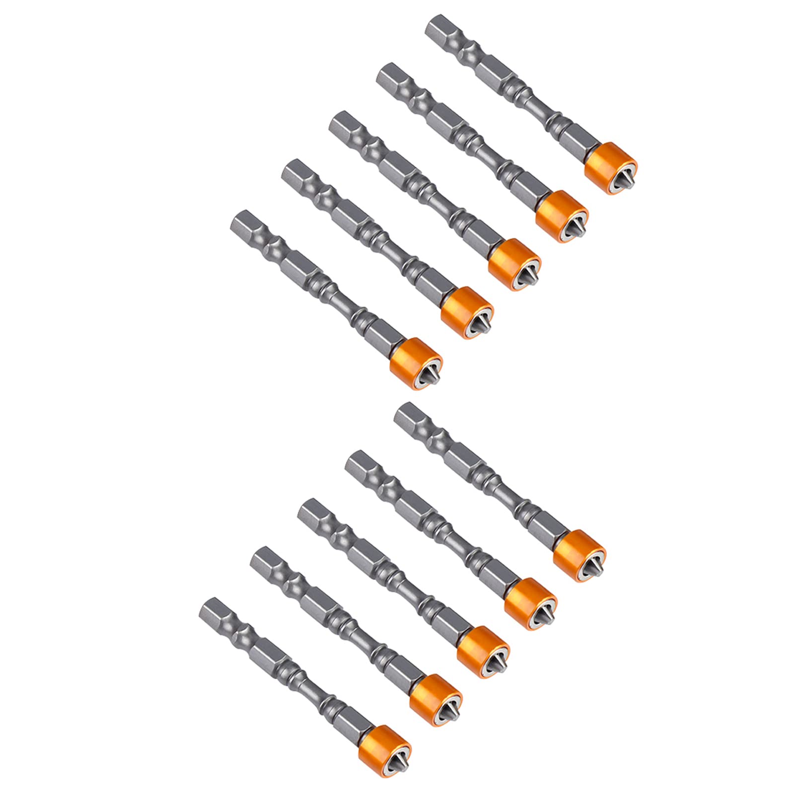 Embouts de Tournevis PH2 Tige Hexagonale Magnétique Anti-dérapant 65mm Pour Vis Pour Cloisons Sèches et Plaques de Plâtre 10pcs
