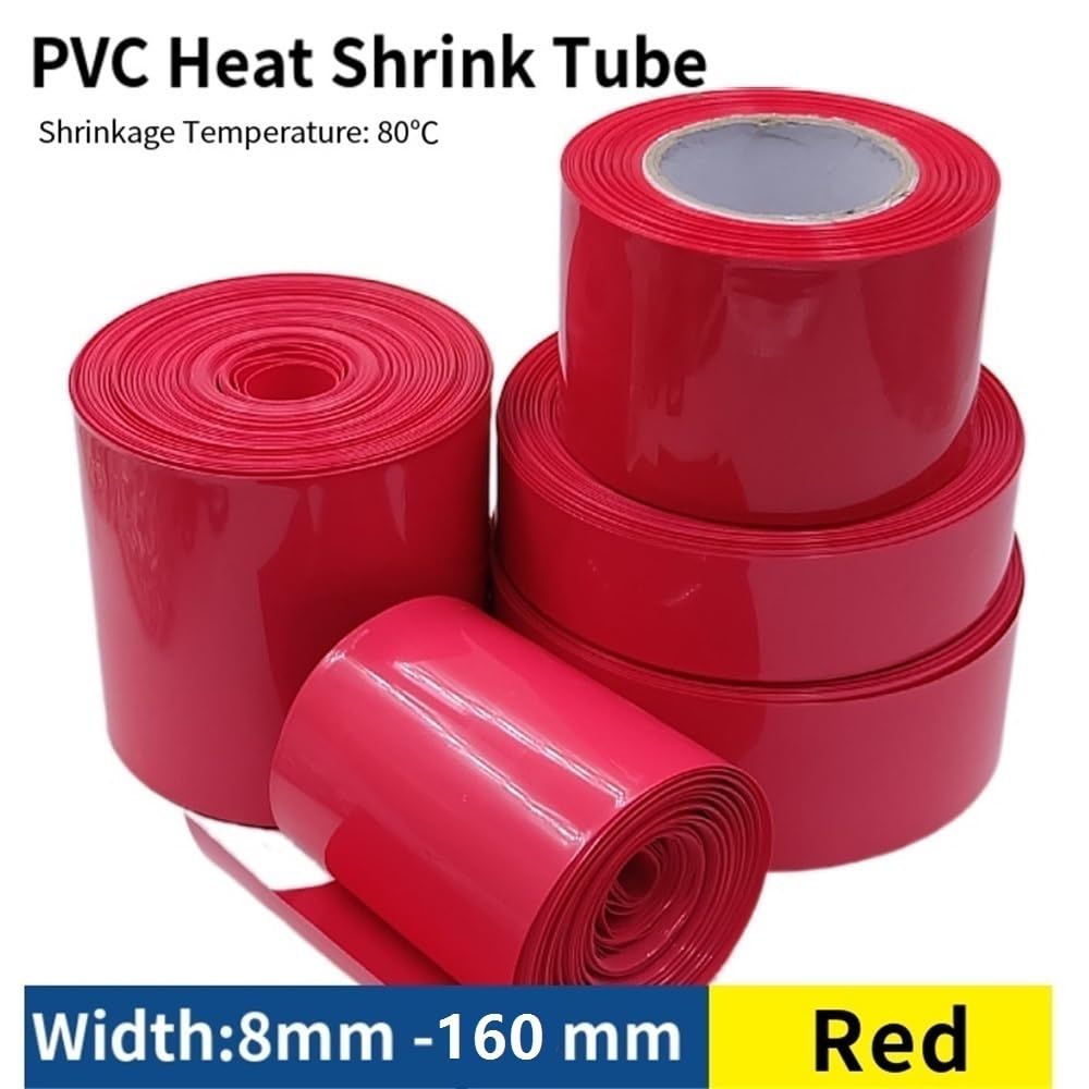 Manga roja de tubo termocontraíble de PVC - Envoltura termocontraíble de 1-20 m for protección de mazos de cables (1 unidad)(95mmx1meter)