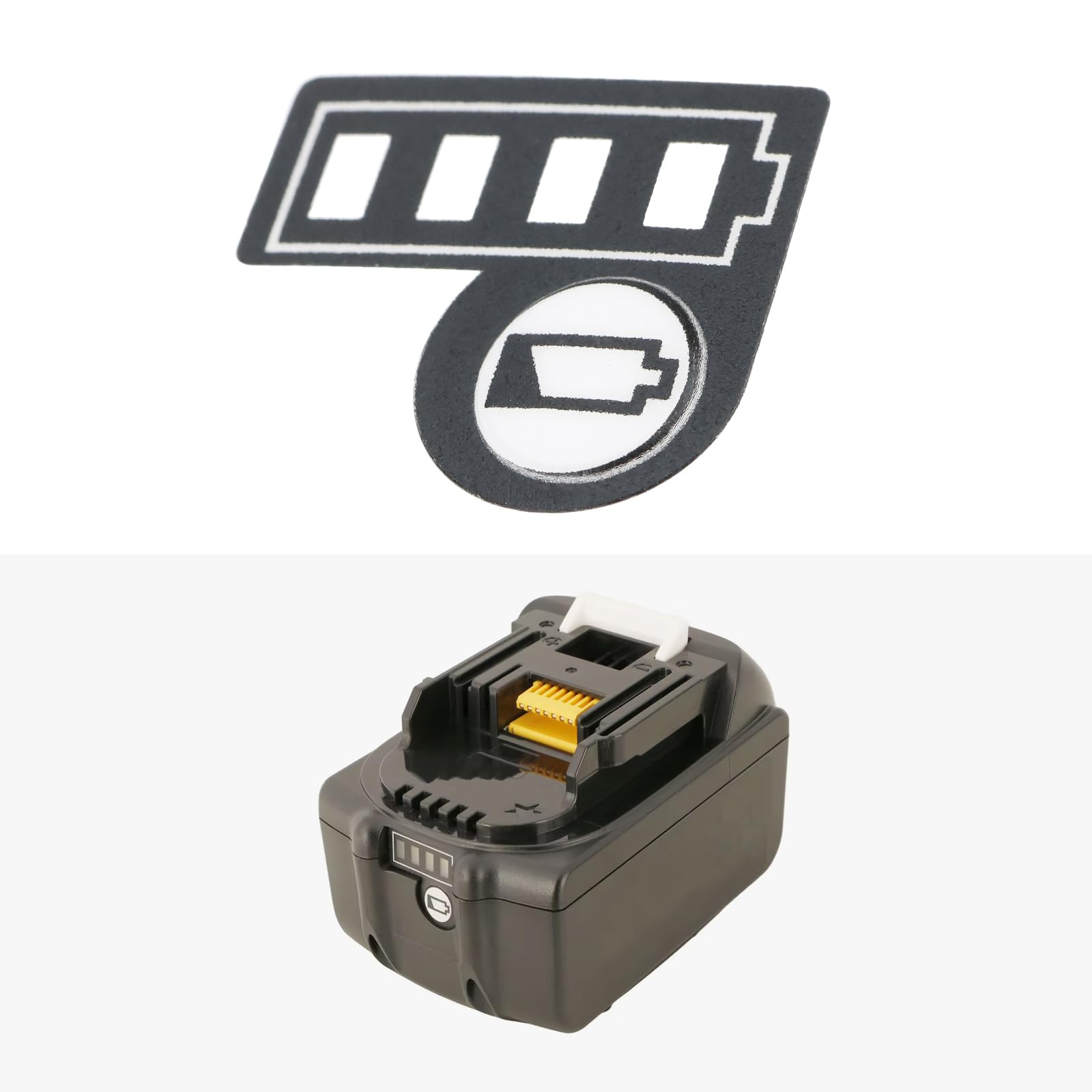 SG Store 10 szt. baterii LED naklejka etykieta 22 x 19 x 10 mm kompatybilna z Makita BL1830 BL1430