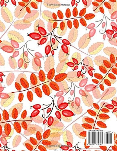 ゴールプランナー:ワイルドローズの葉と果実 シームレスゴールプランナー 100ページ (8.5インチ x 11インチ Lサイズ)