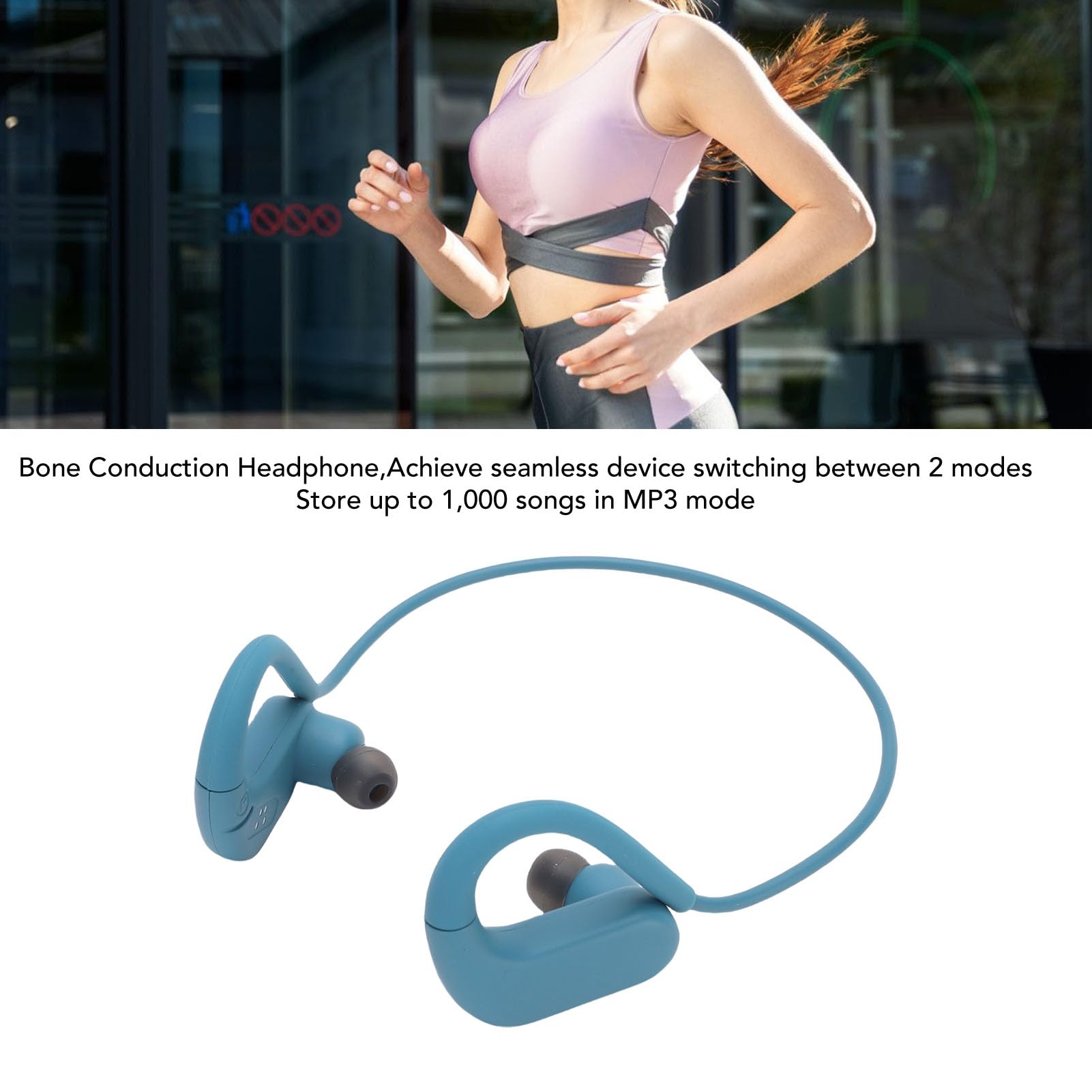 VBESTLIFE Auriculares de Conducción de Huesos, Prueba de IPX8 para Natación, BT 5.4 y 8GB Modo MP3 16H Tiempo de Reproducción, Diseño de Orejas Abiertas para Altavoces para Gimnasio