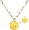 Initial Letter Necklace for Women Round Pendant with Heart Necklace Personalized Birthday Jewellery Gifts GoldSilverRose Gold