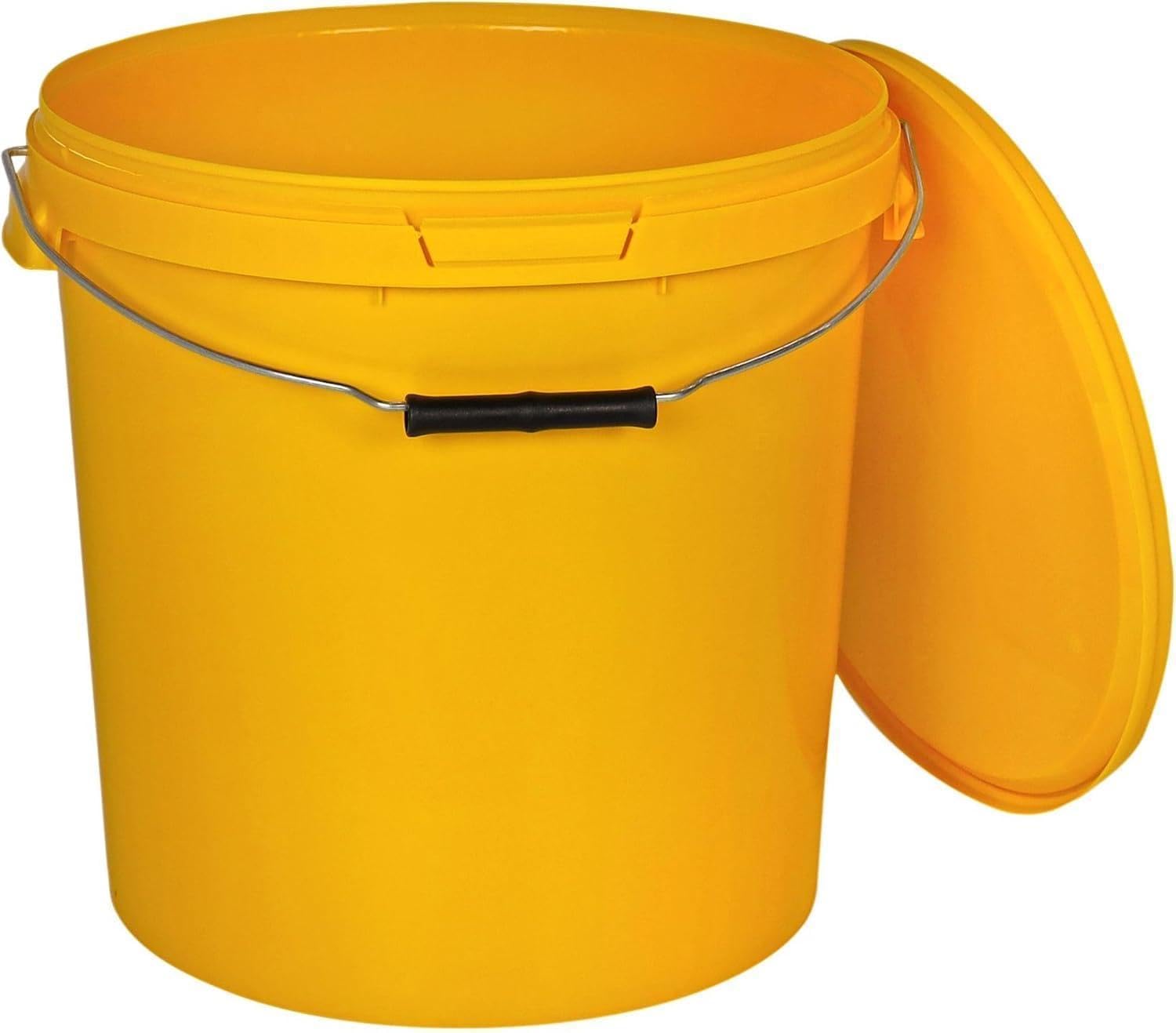 Secchio di plastica in bianco da 2 litri con coperchio tondo, manico in plastica | imballaggi di altissima qualità