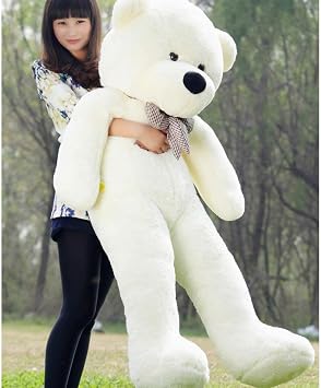 Special GIFT for Lover - GIANT Size Plush Bear with 160 cm Bow Tie - 100% LOCAL White