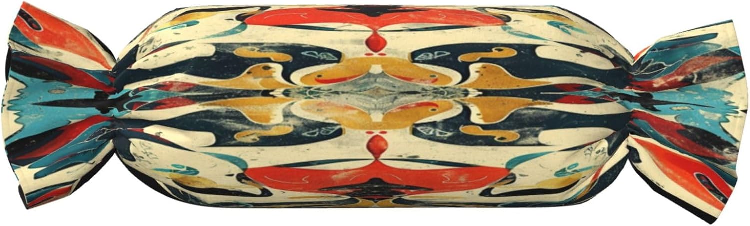Mysterious Symmetrical Cylindrical Pillow-Premium Bed Pillows, Side Sleeper Neck Support, Decorative Candy Design, Soft and Durable