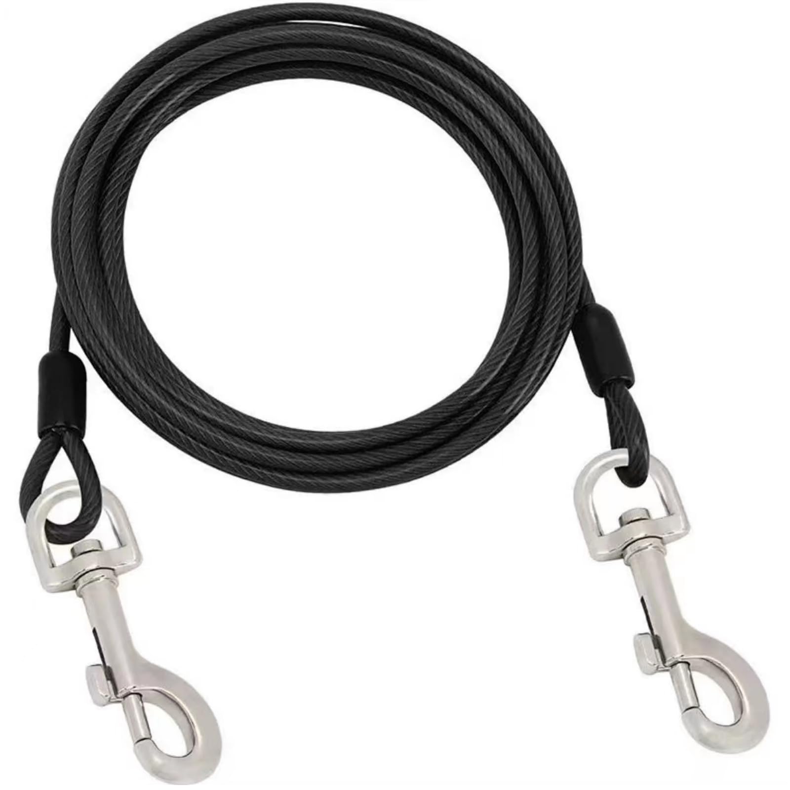 Cavo di sicurezza per cani da 3 m, resistente, per cani, campeggio, picnic, colore: nero