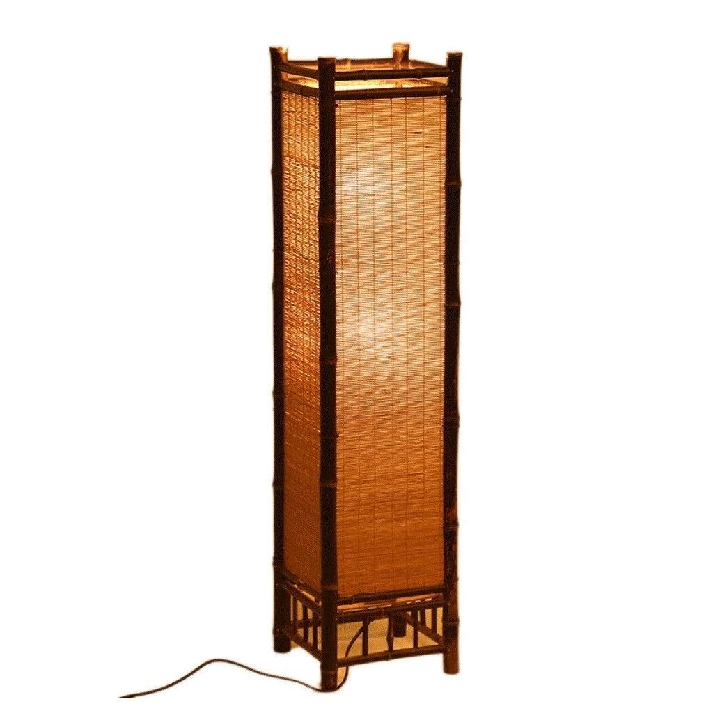 Lámpara de pie LED vintage de bambú con altura de 60 cm y luz ambiental para salón e interior