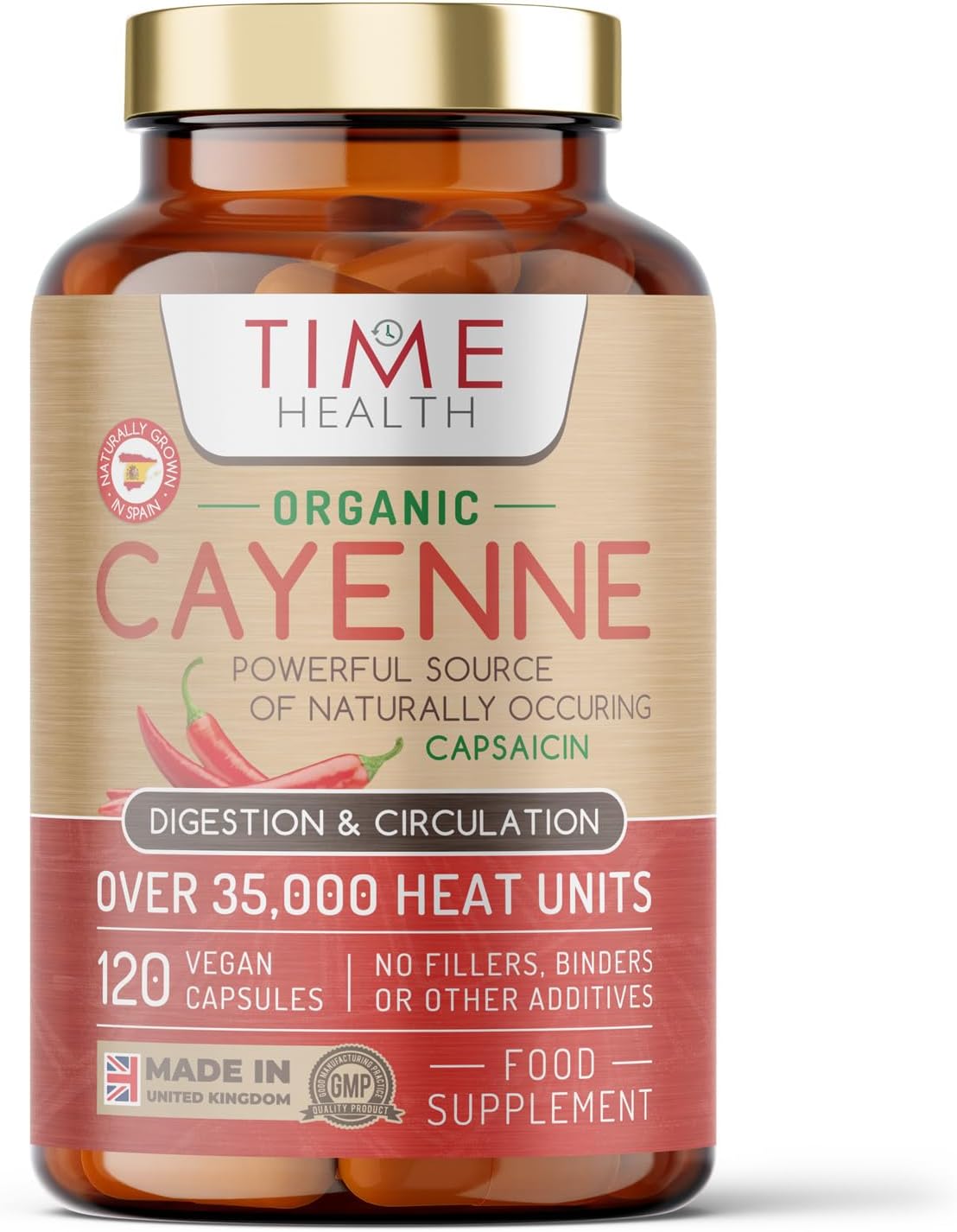 New Organic Cayenne Pepper (Capsicum) 120 x 650mg Capsules