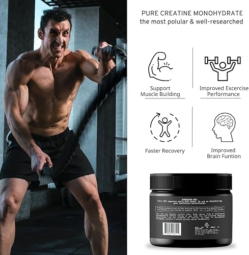 Miniatura 4 de VINATURA Píldoras de monohidrato de creatina 0.18 oz - tabletas de creatina, píldoras de creatina para hombres, mujeres, creatina en cápsulas.