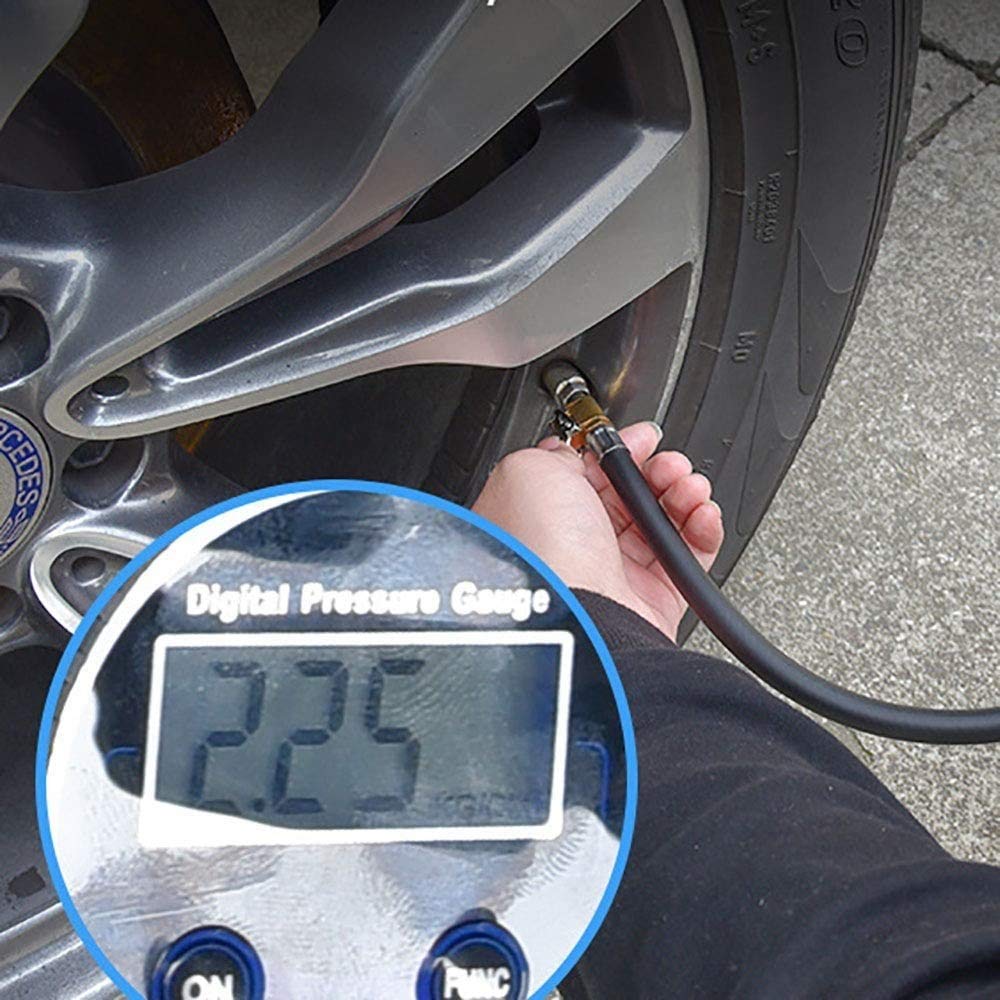 AGAATI Manómetro Digital de presión de neumáticos, manómetro de Aire, manómetro de presión de neumáticos, Digital, Mandril de Aire de Rango de 0~200 PSI