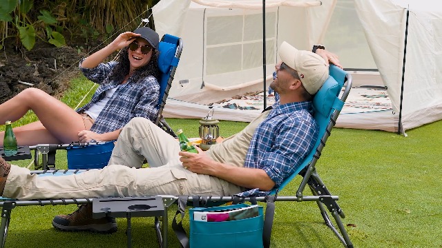 Produktbild von Sonnenliege Liegestuhl Klappbar Bis 200kg Sonnenliege Gartenliege Outdoor Liege Verstellbar Mit Ergonomisches Polster Strandliege Verstellbar Campingbett Mit Kopfstütze Für Sonnenbaden